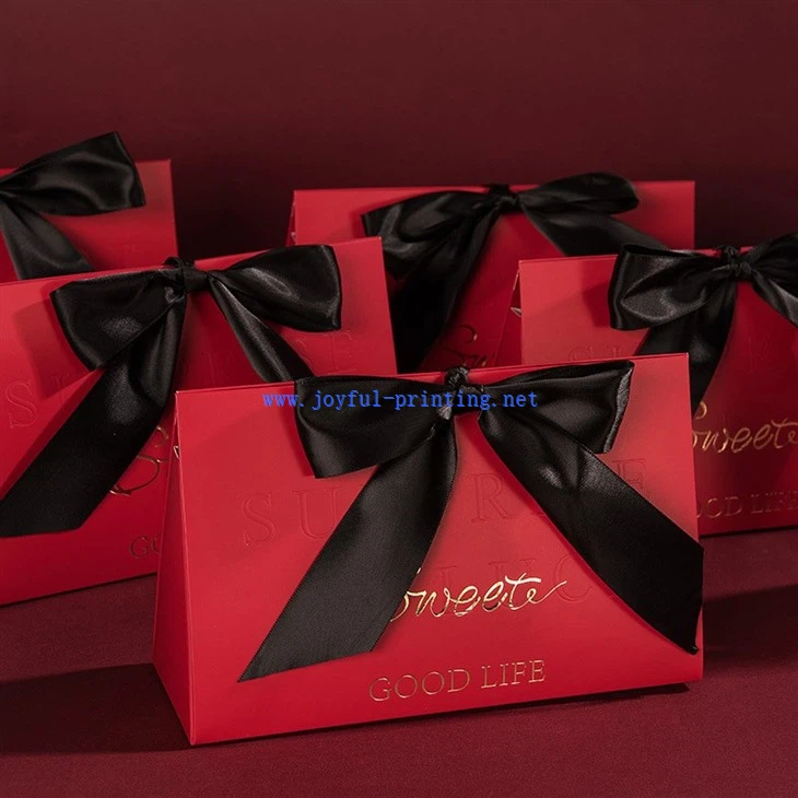 Triangle Gift Box, Bow, Christmas Candy Box, Wedding Wedding, Simple Joy Candy Box